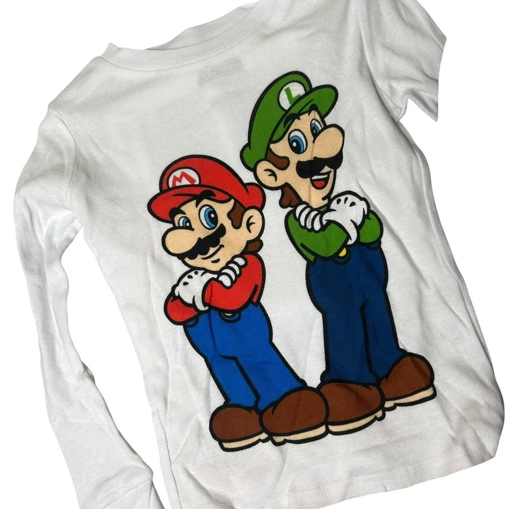 New Super Mario Brothers Pajamas 4 Piece Set Boy 5T‎ Long Sleeve Sleepwear